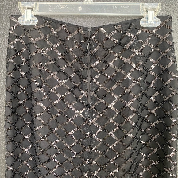 J.Crew Lattice Sequin Pencil Skirt in Black Sz4 - Picture 6 of 7